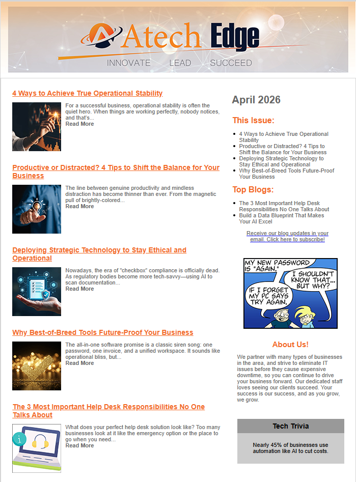 April 2026 Newsletter
