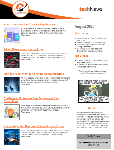 August 2023 Newsletter