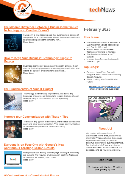 February 2023 Newsletter