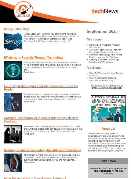 September 2023 Newsletter